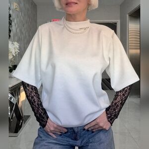 Nwt Morem Ripped Pearls Top